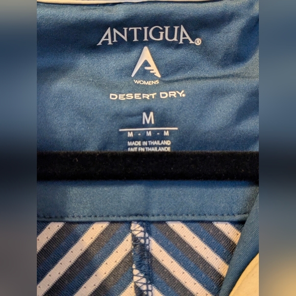 Antigua Blue Sleeveless Dos Rios Golf Shirt Stripe Back Women Size M - Picture 7 of 7